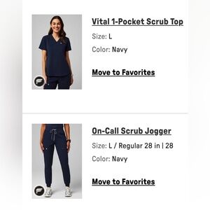 Fabletics Navy Scrubs Set— Vital scrub top & On-call joggers